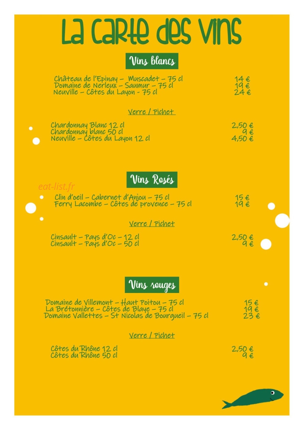 Les Petites Sardines — carte page 6