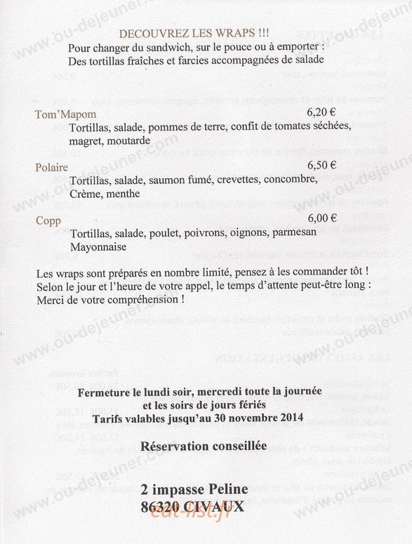 La Bisquine — carte page 2