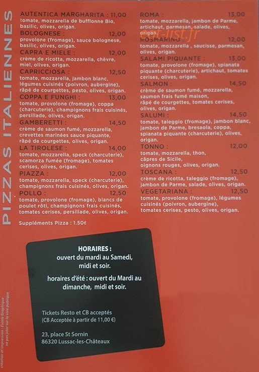 La Braise — carte page 2