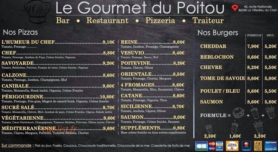 Le gourmet du Poitou — carte page 1