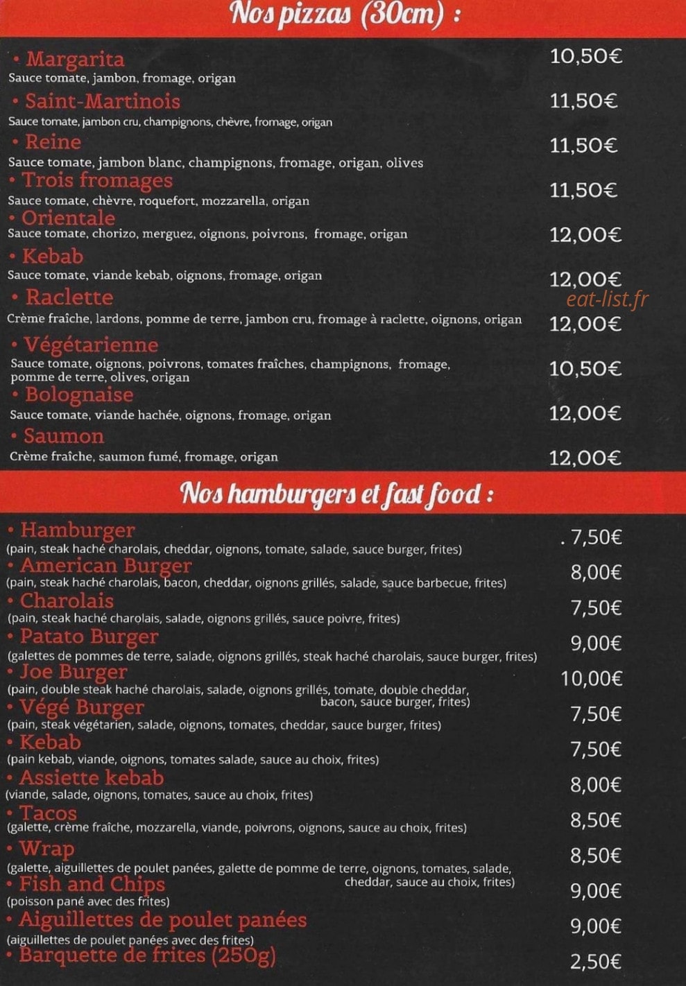 Chez Joseph — carte page 2