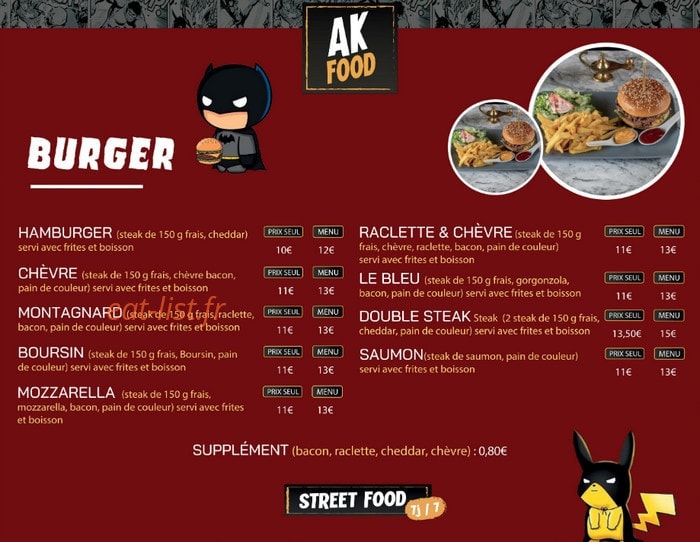 AK Food — carte page 2