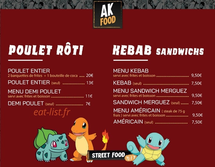 AK Food — carte page 3