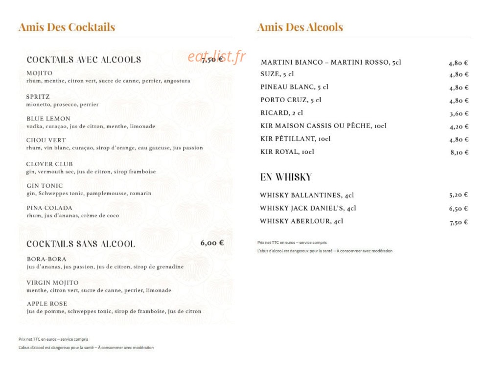 Aux Bons Amis — carte page 5