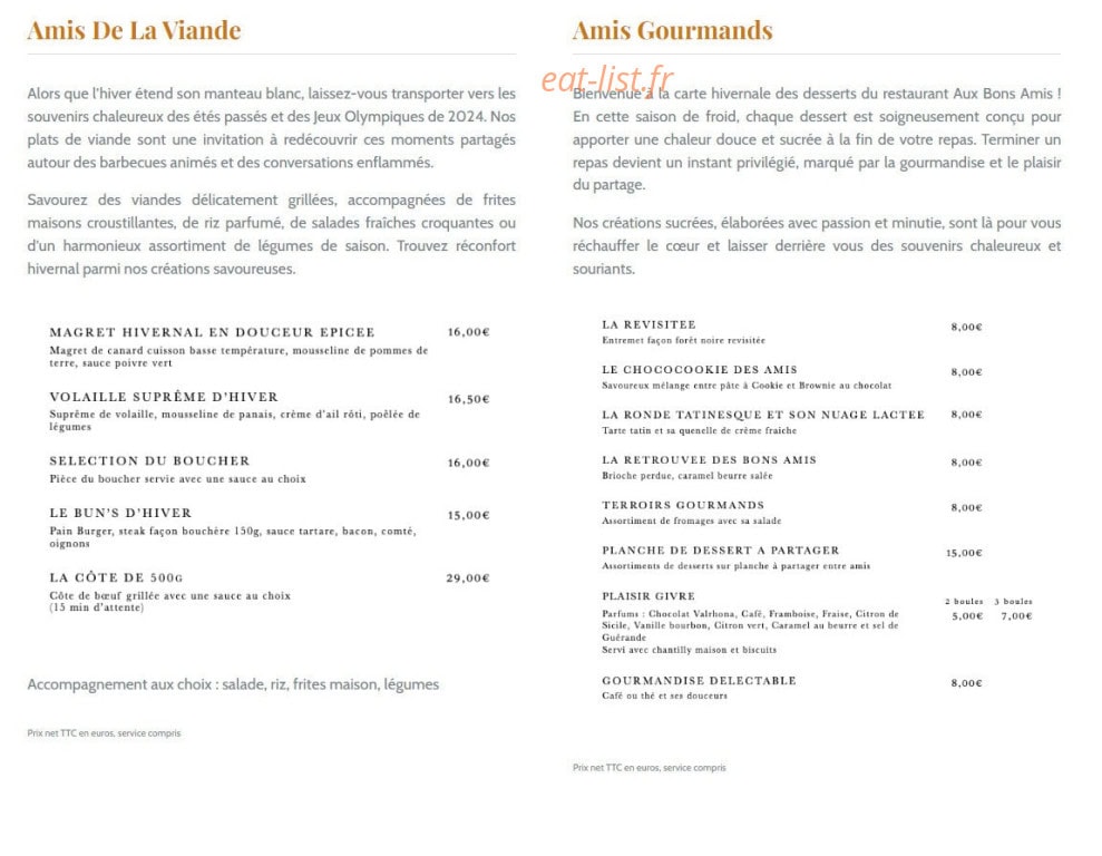Aux Bons Amis — carte page 3