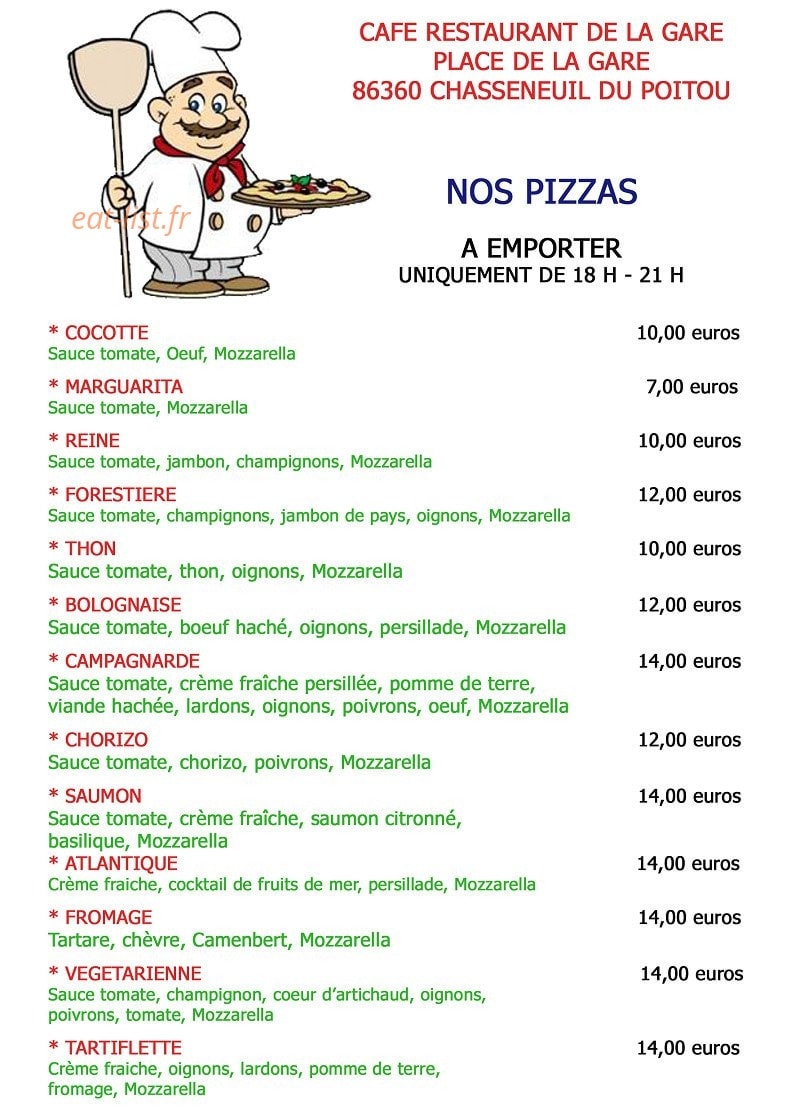 Café de la Gare — carte page 1