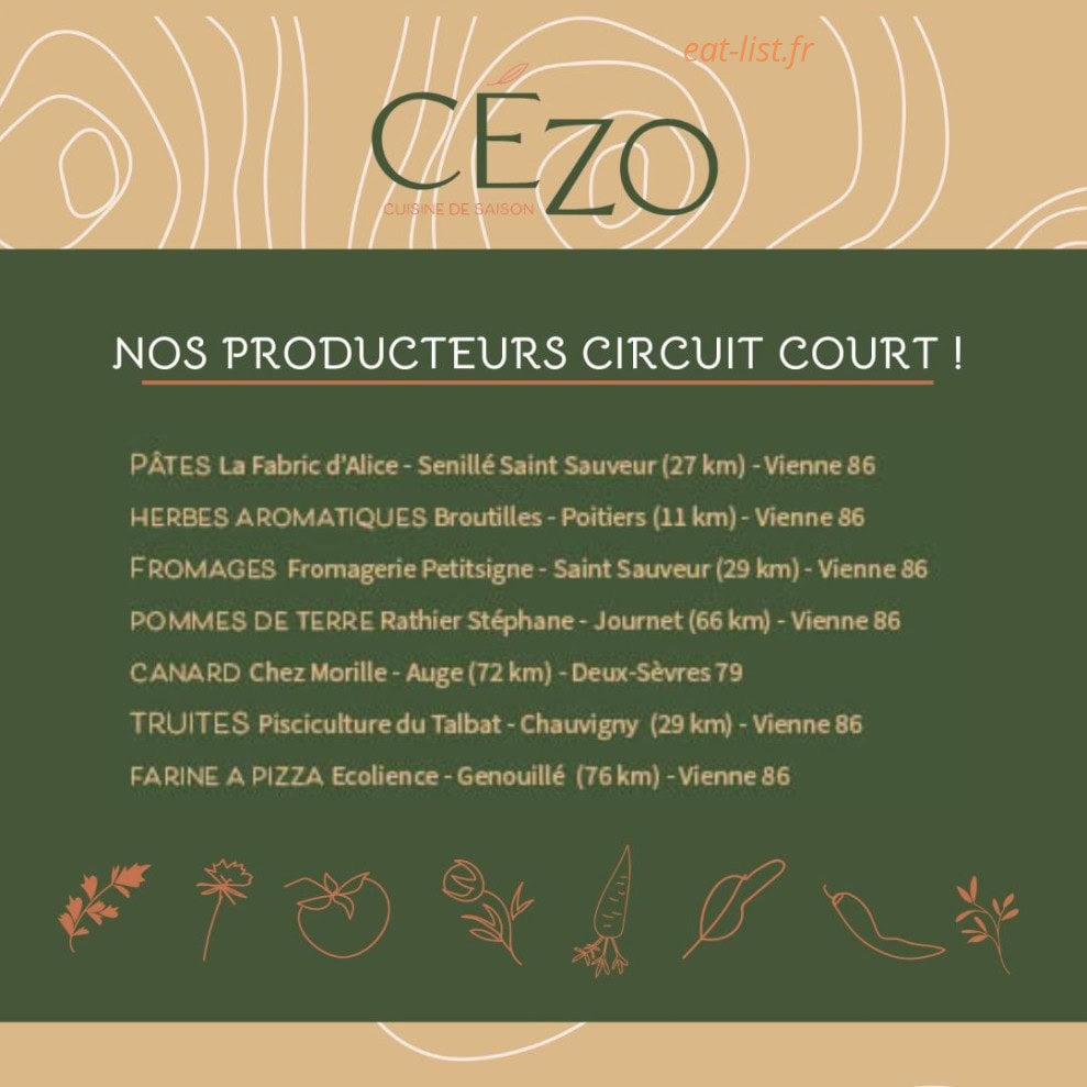 Cézo Restaurant — carte page 5