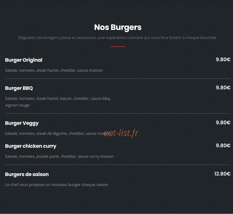 ChillnBurger — carte page 3