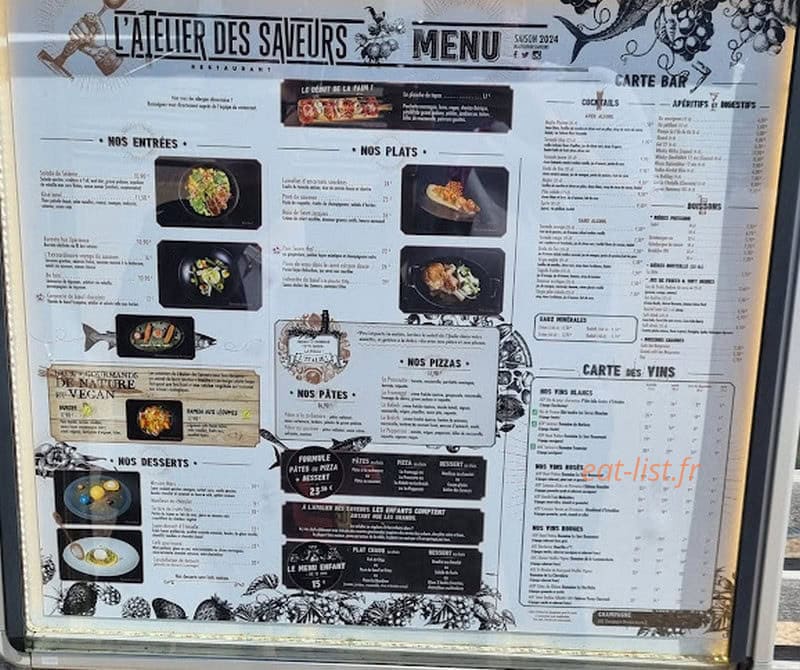L'Atelier des Saveurs — carte page 1