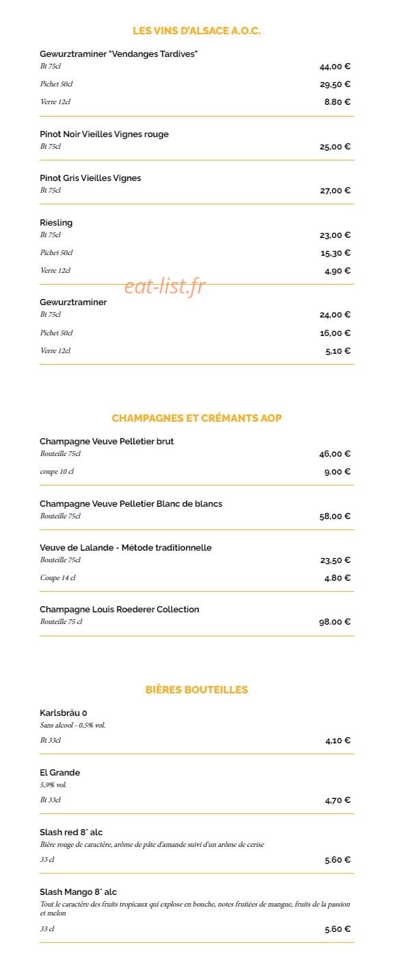 La Taverne — carte page 13