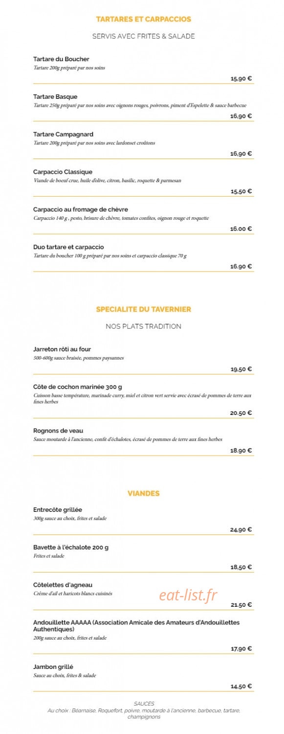 La Taverne — carte page 3