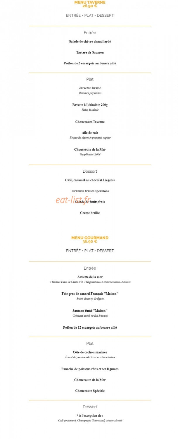 La Taverne — carte page 10