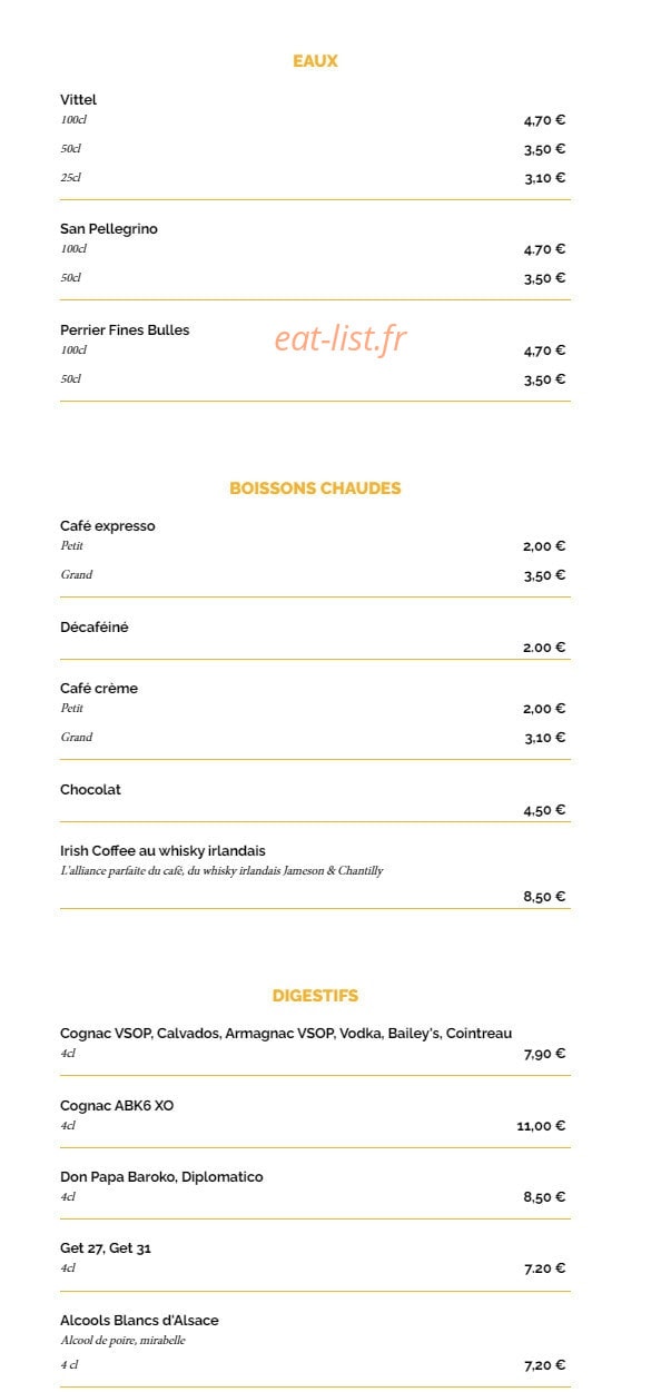 La Taverne — carte page 16