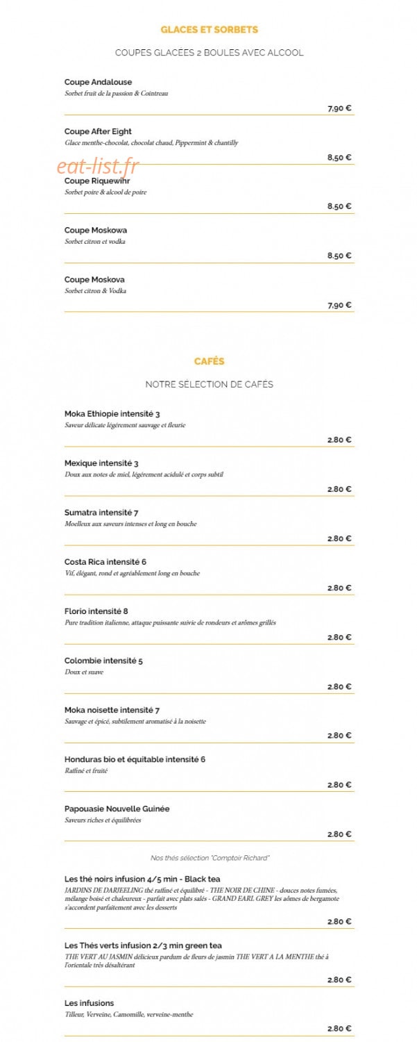 La Taverne — carte page 9