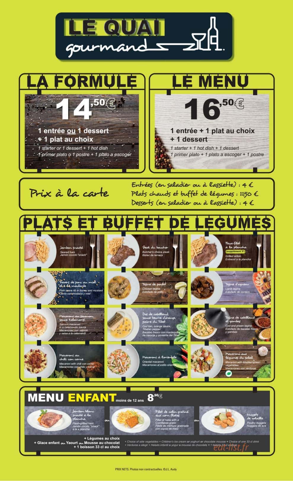 Le Quai Gourmand — carte page 1