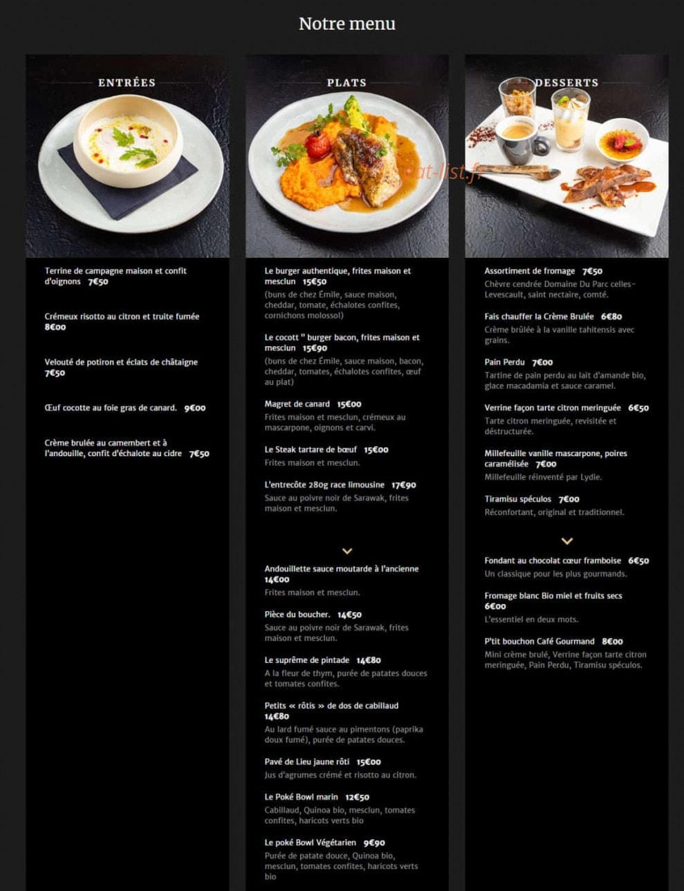 Petit Bouchon — carte page 1