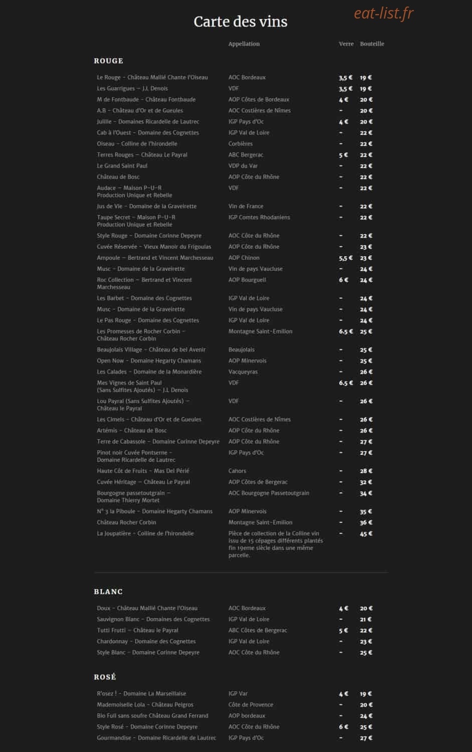 Petit Bouchon — carte page 3