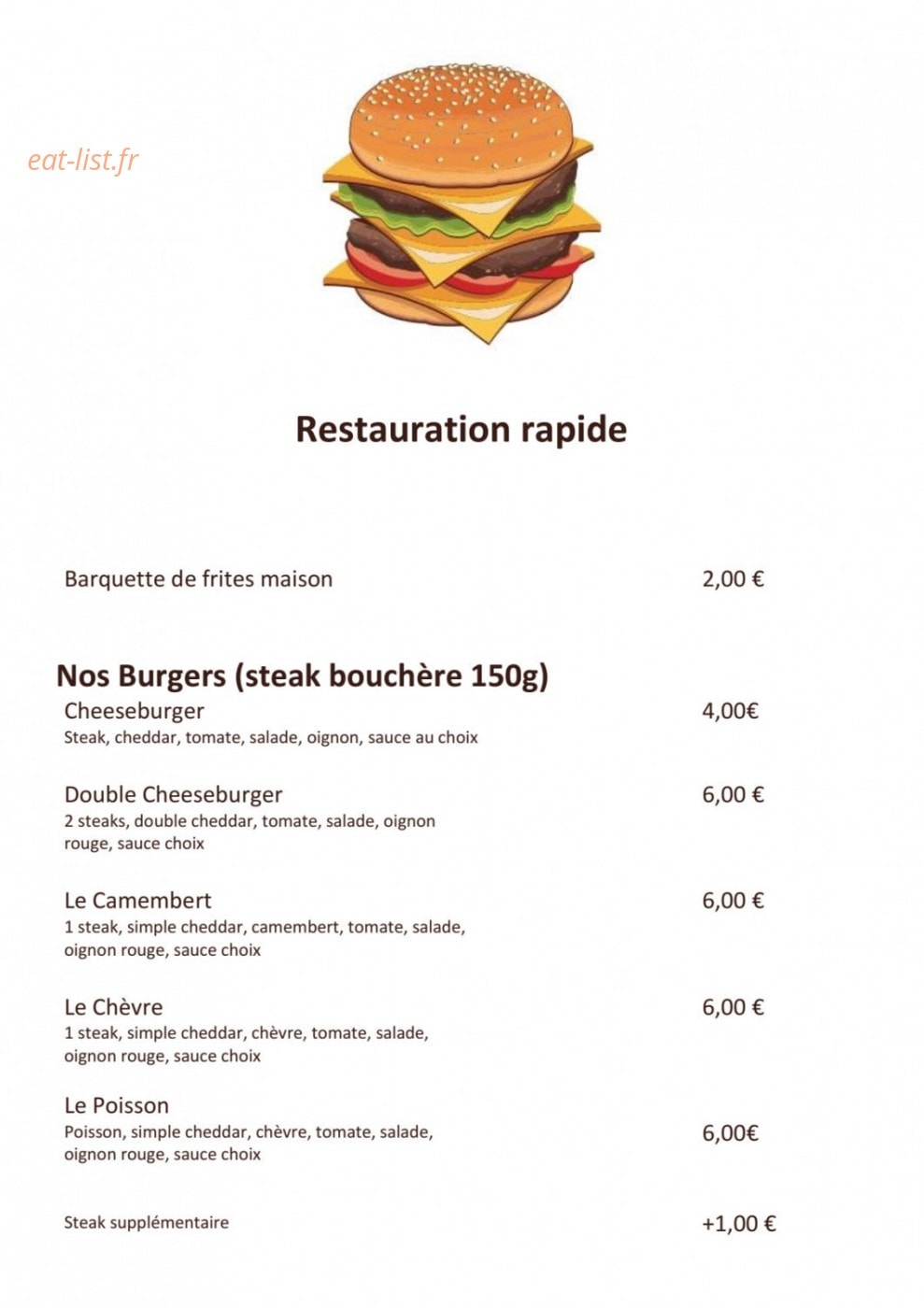 Friterie des chalets — carte page 3