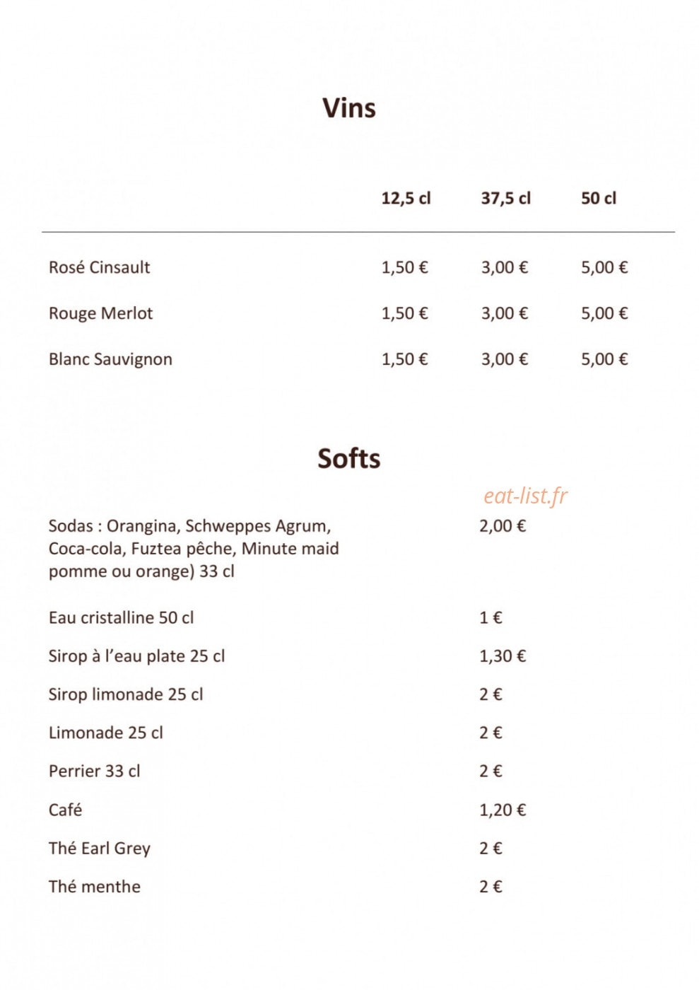 Friterie des chalets — carte page 6