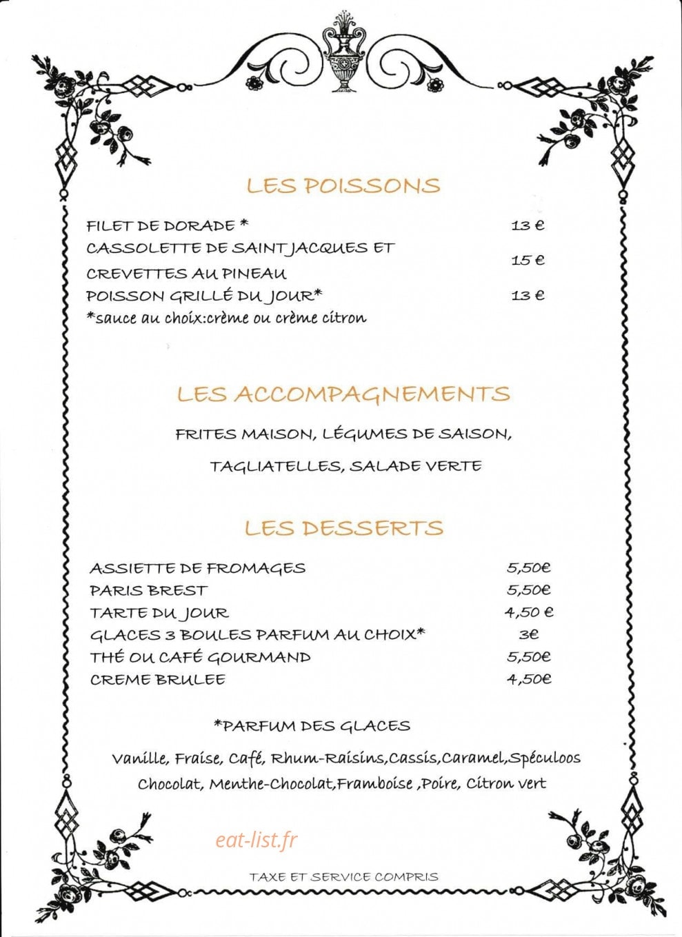 Auberge De La Clouère — carte page 1