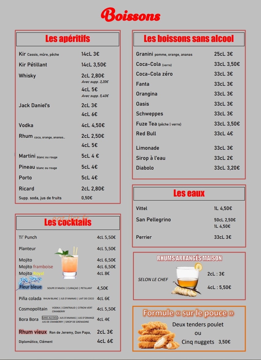 Le Ravaillac's — carte page 5