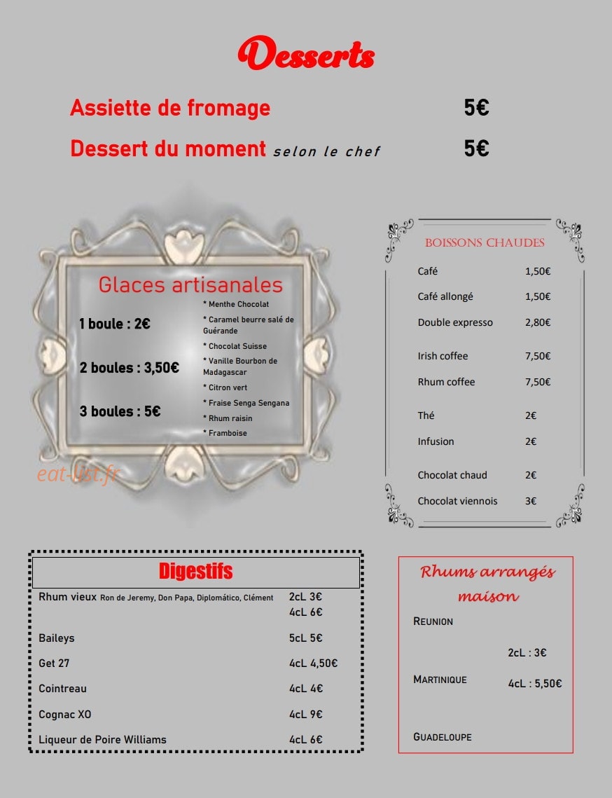 Le Ravaillac's — carte page 2