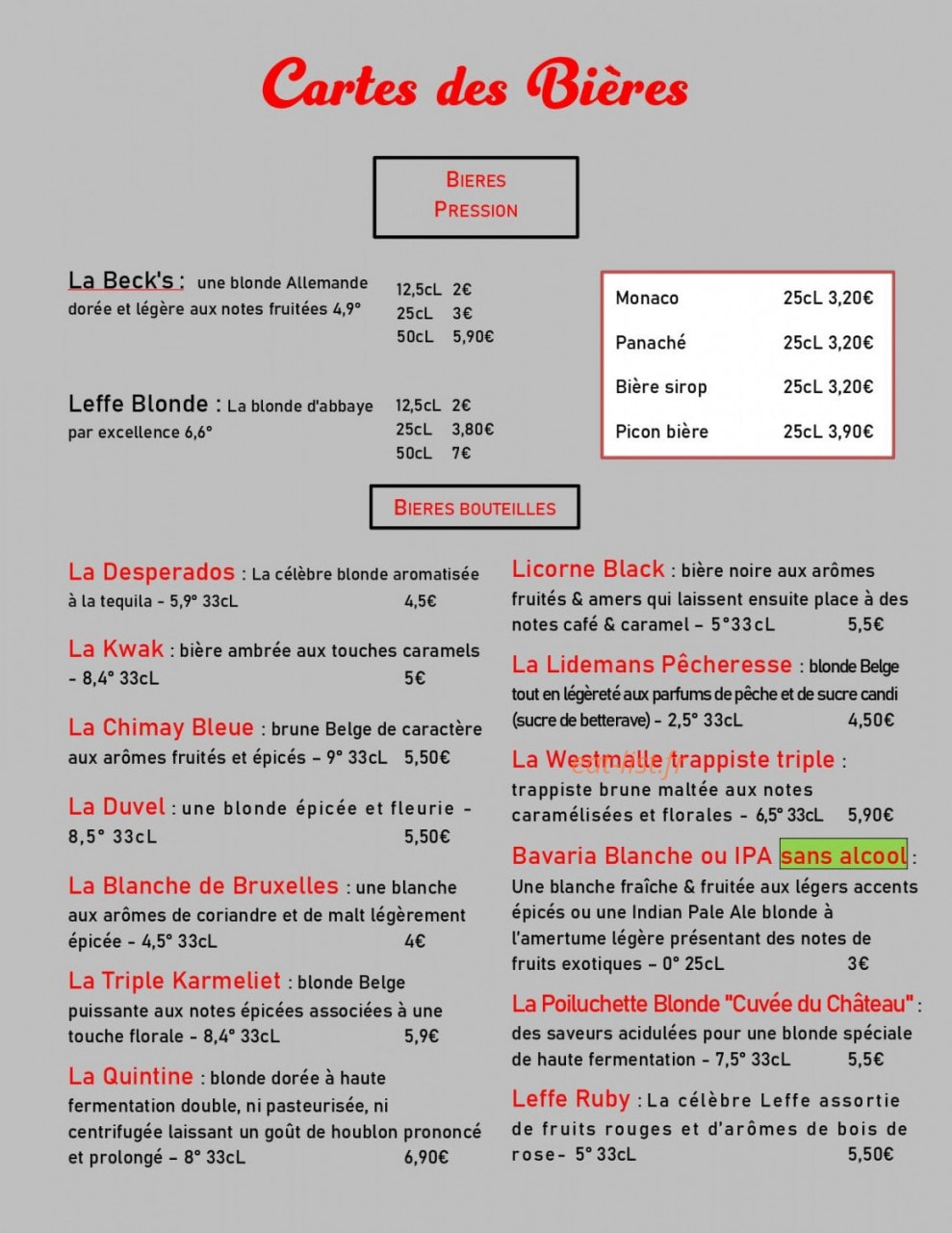 Le Ravaillac's — carte page 6