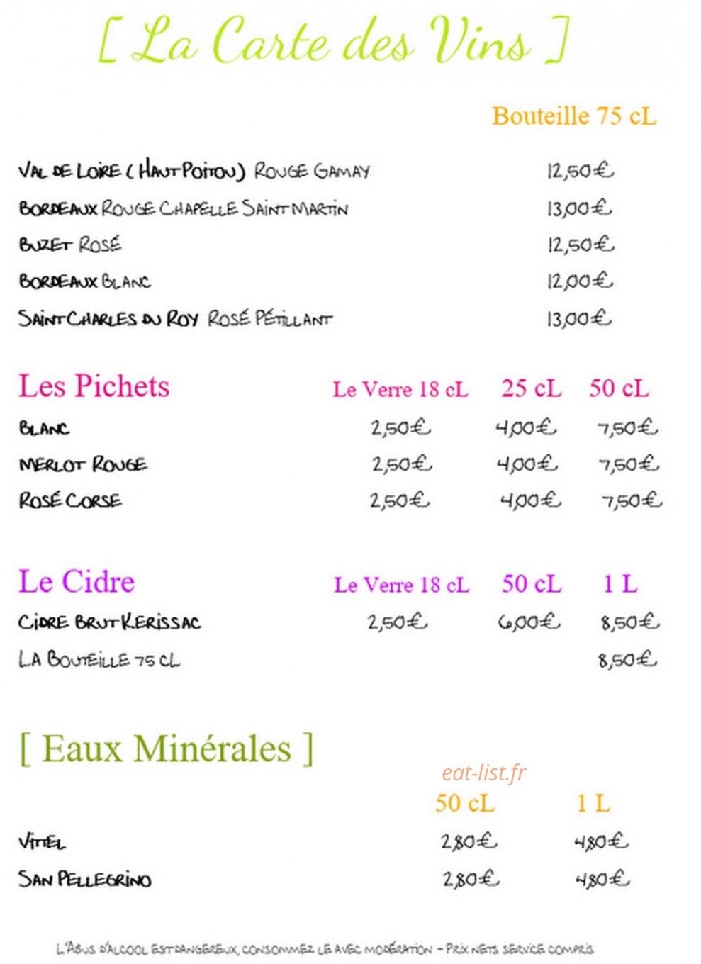 Le bar a crepe — carte page 6