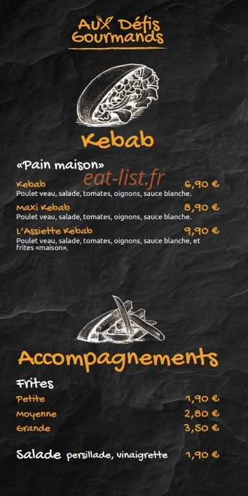 Aux Défis Gourmands — carte page 5