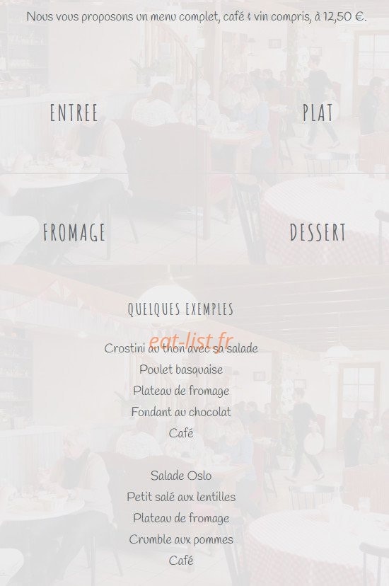 Auberge de la Blourde — carte page 1