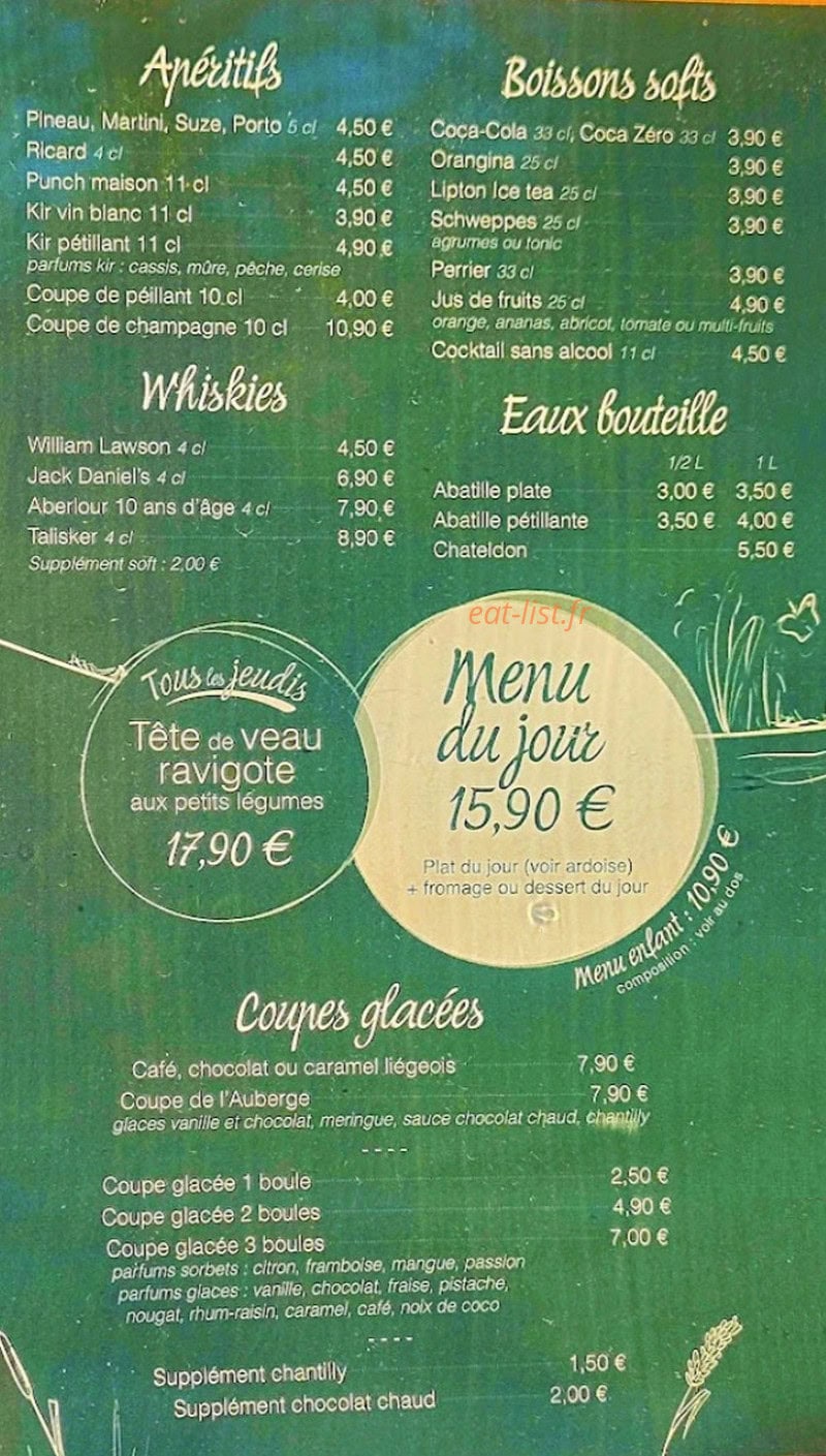 L’Auberge d’Élo — carte page 4