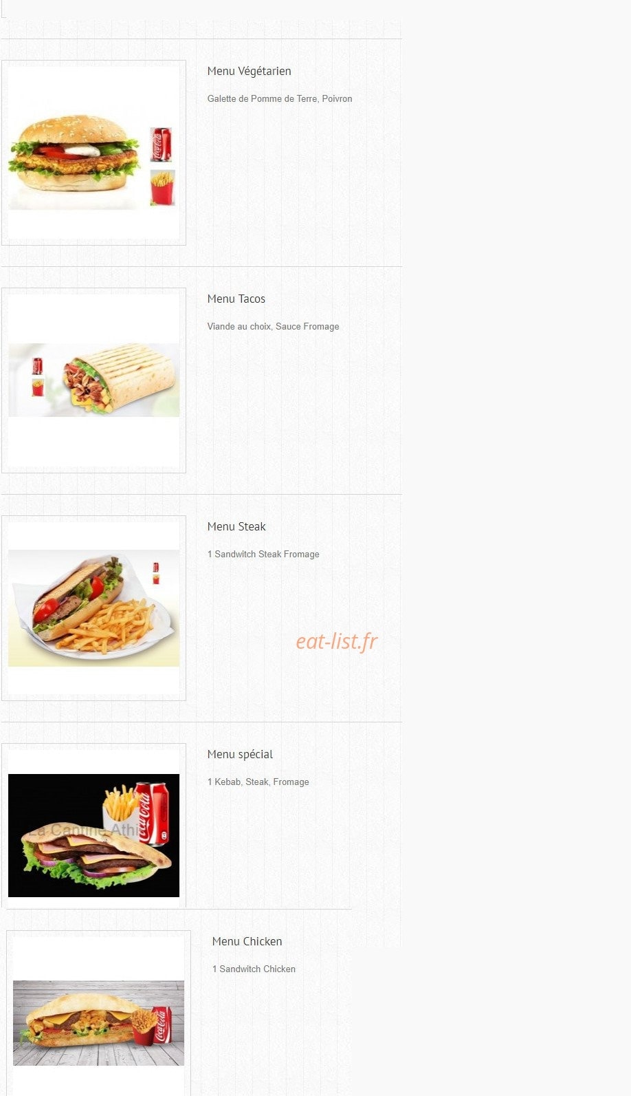 Carte et menu de Le Biggy Food à Migne Auxances — Les burgers page 3