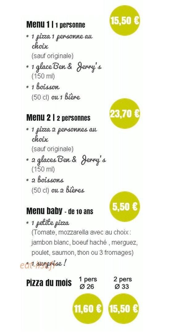 Allo Pizza — carte page 8