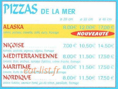 Les Pizzas de Gwen — carte page 2