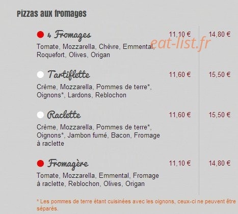 Allo Pizz' — carte page 4