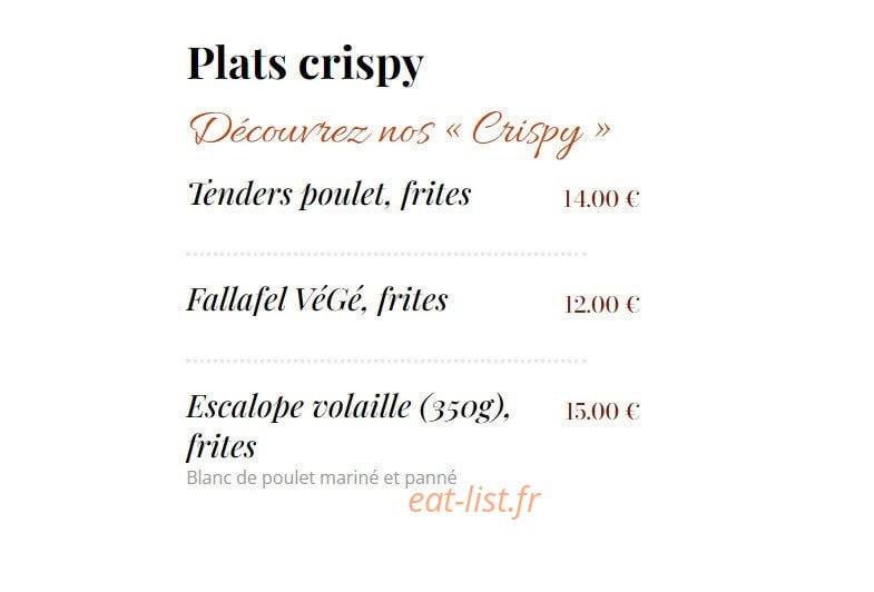 Crispy — carte page 4