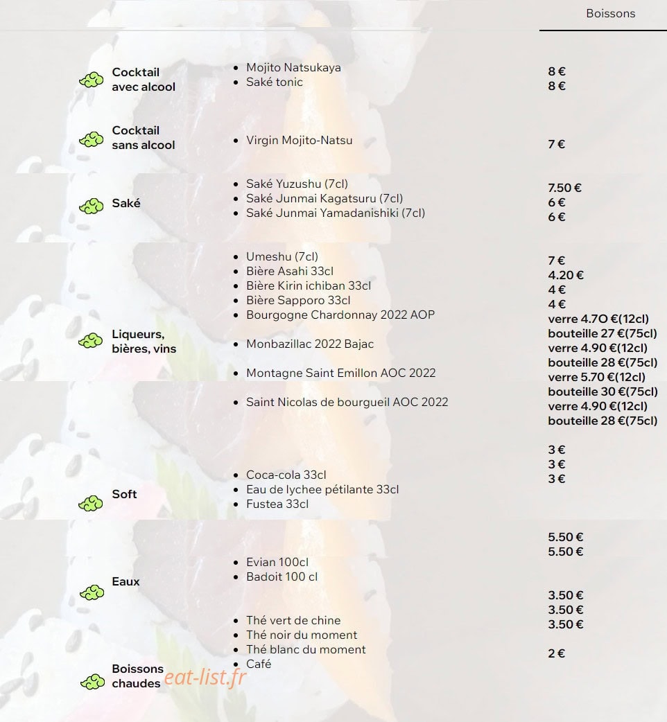 Natsukaya — carte page 5