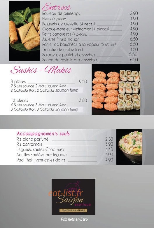 Saïgon Exotique — carte page 1