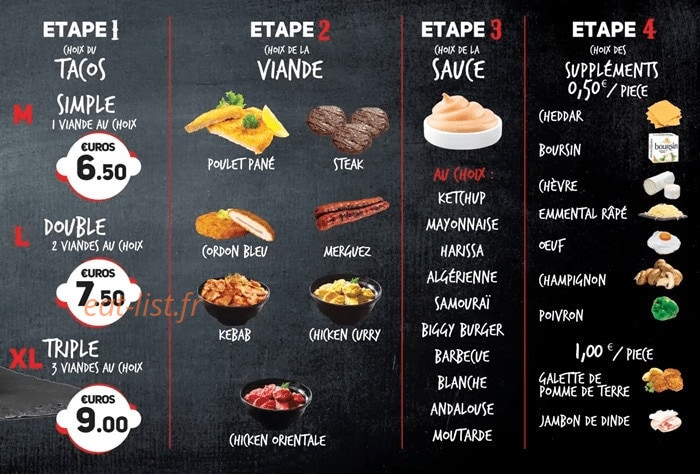 Tacos one — carte page 3
