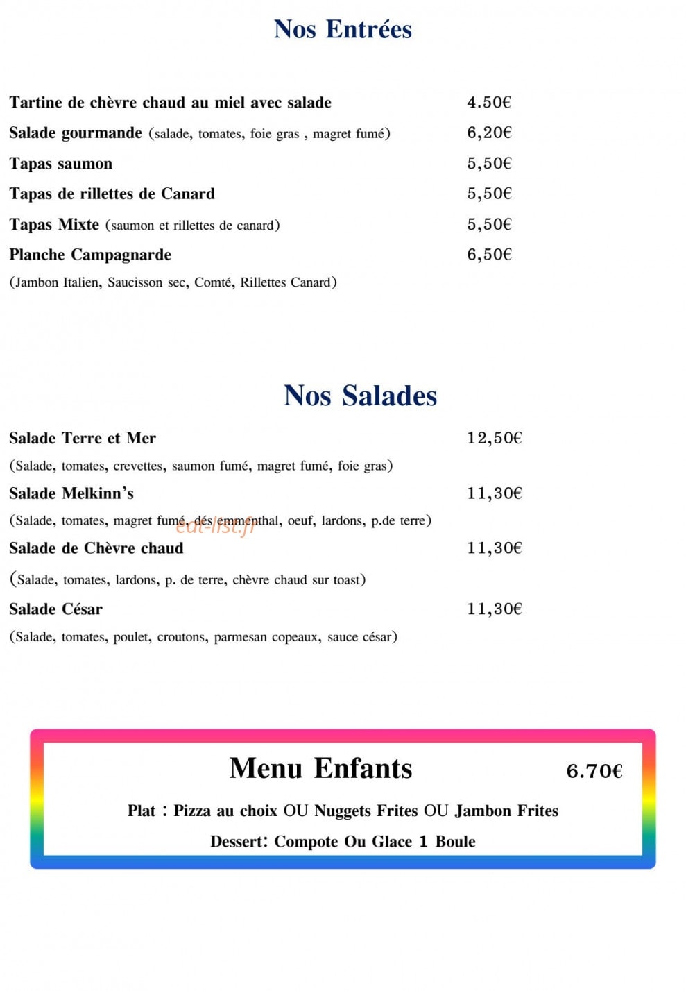Le Melkinn's — carte page 4