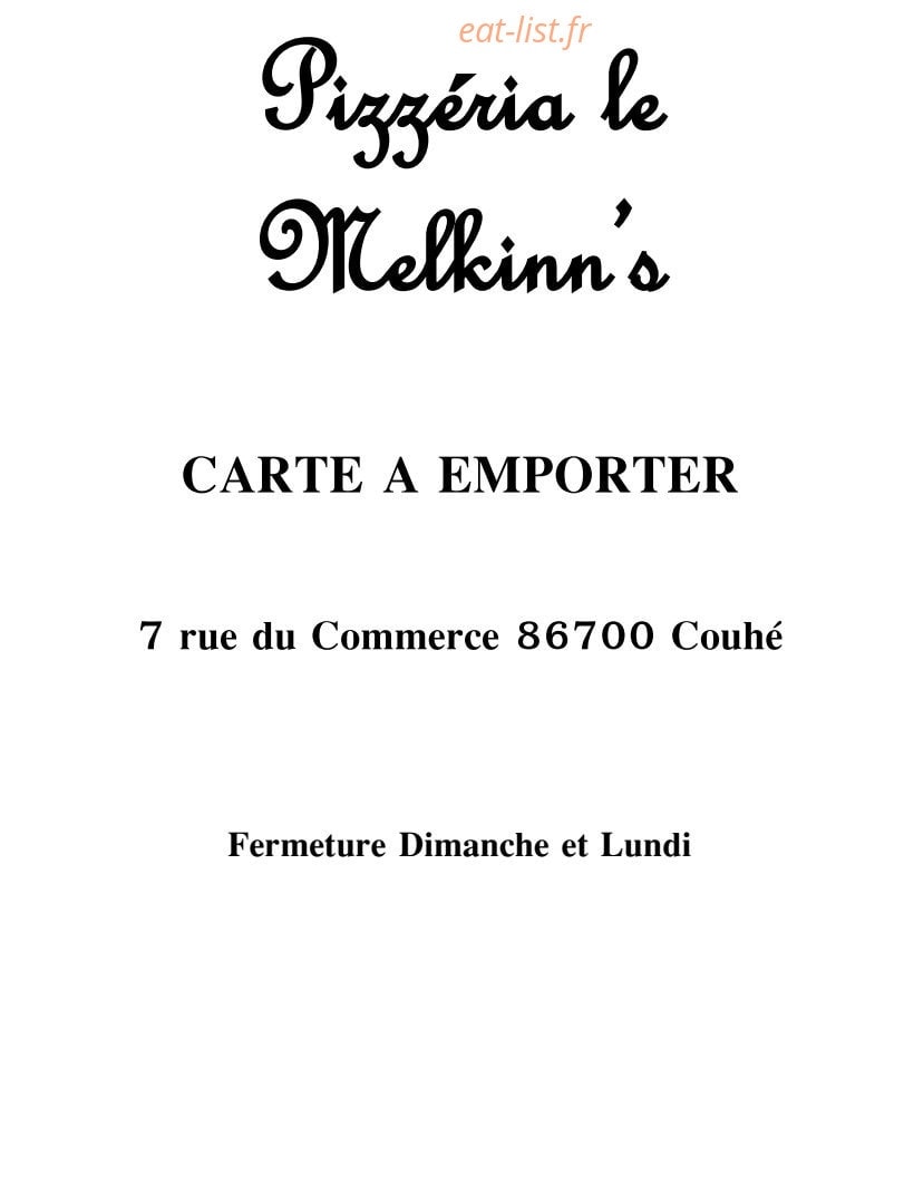 Le Melkinn's — carte page 1