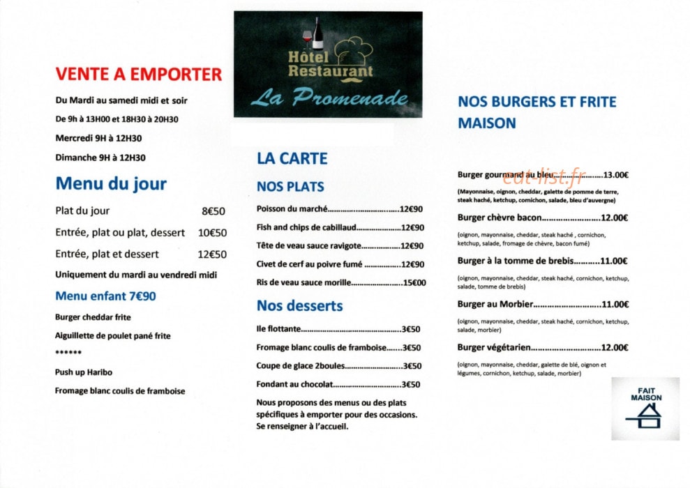 La Promenade Valence En Poitou Menu Et Photos