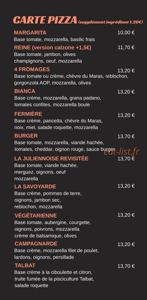 Au Parking Pizza Burger — carte page 2