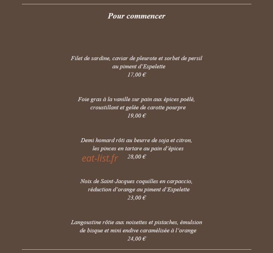 Amphitryon — carte page 1