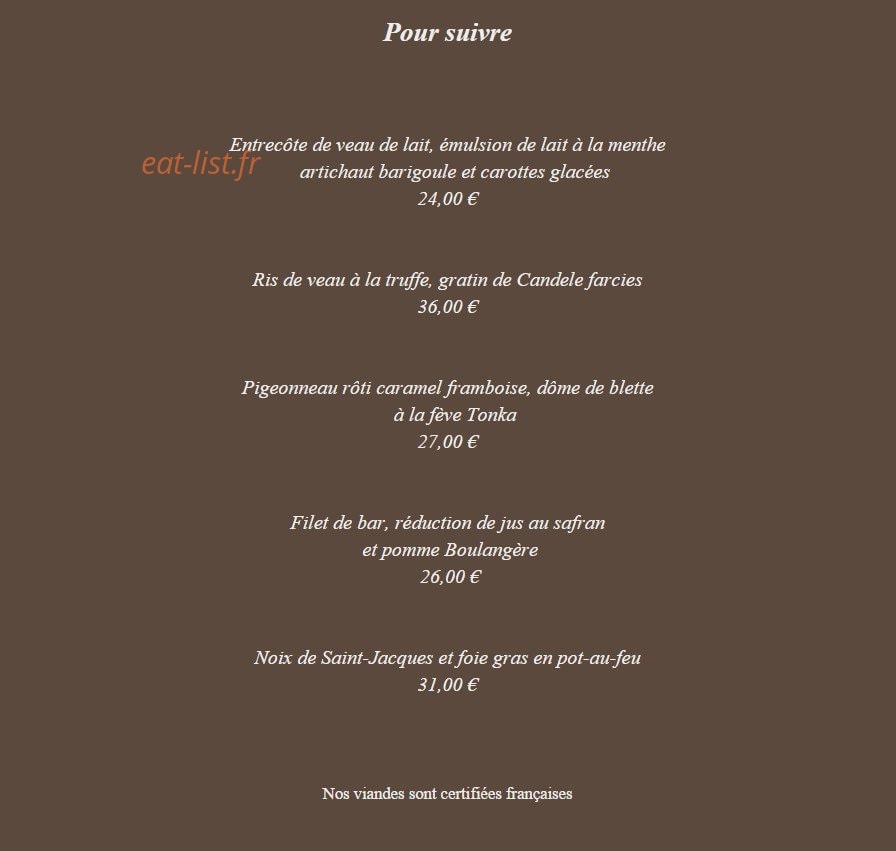 Amphitryon — carte page 2