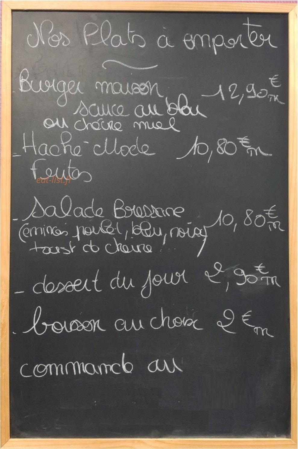 Au P'tit Gourmand — carte page 1