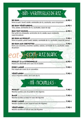 Au p'tit Vietnam — carte page 2