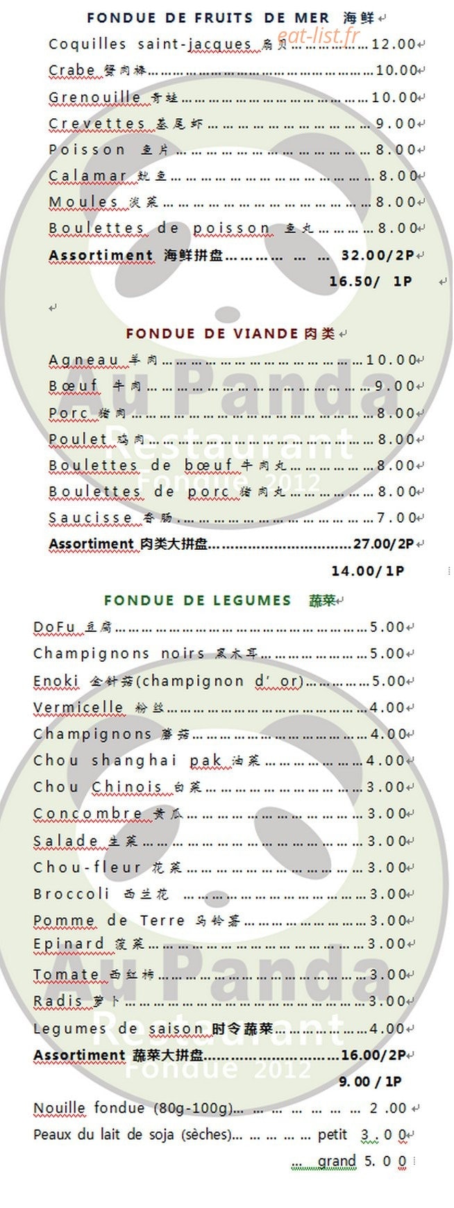 Au panda — carte page 6