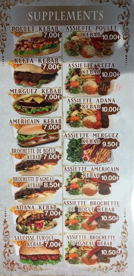 Auberge du Kebab — carte page 3