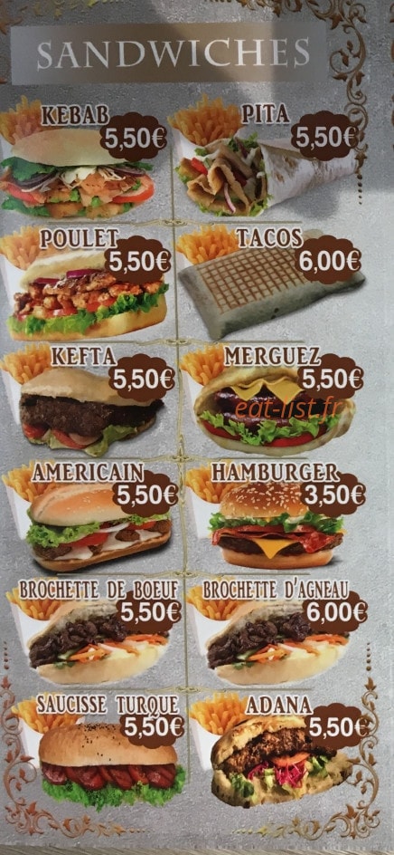 Auberge du Kebab — carte page 1